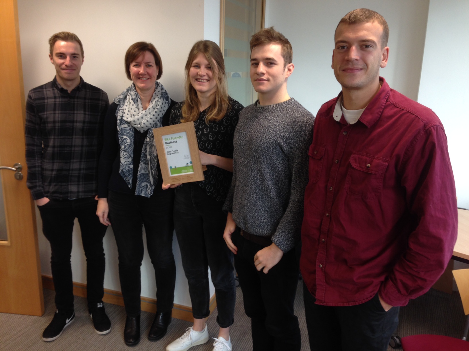 Some of the Steer Leeds team with their award