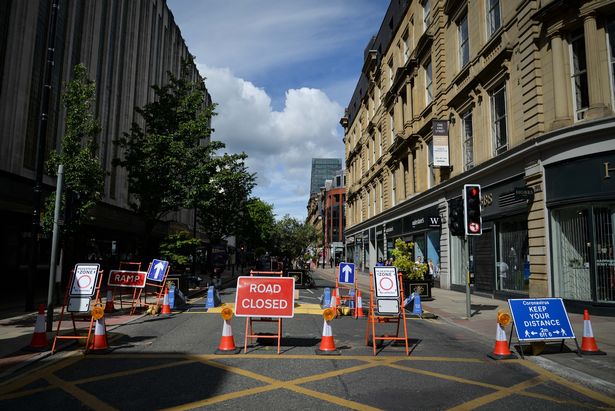 Deansgate road block