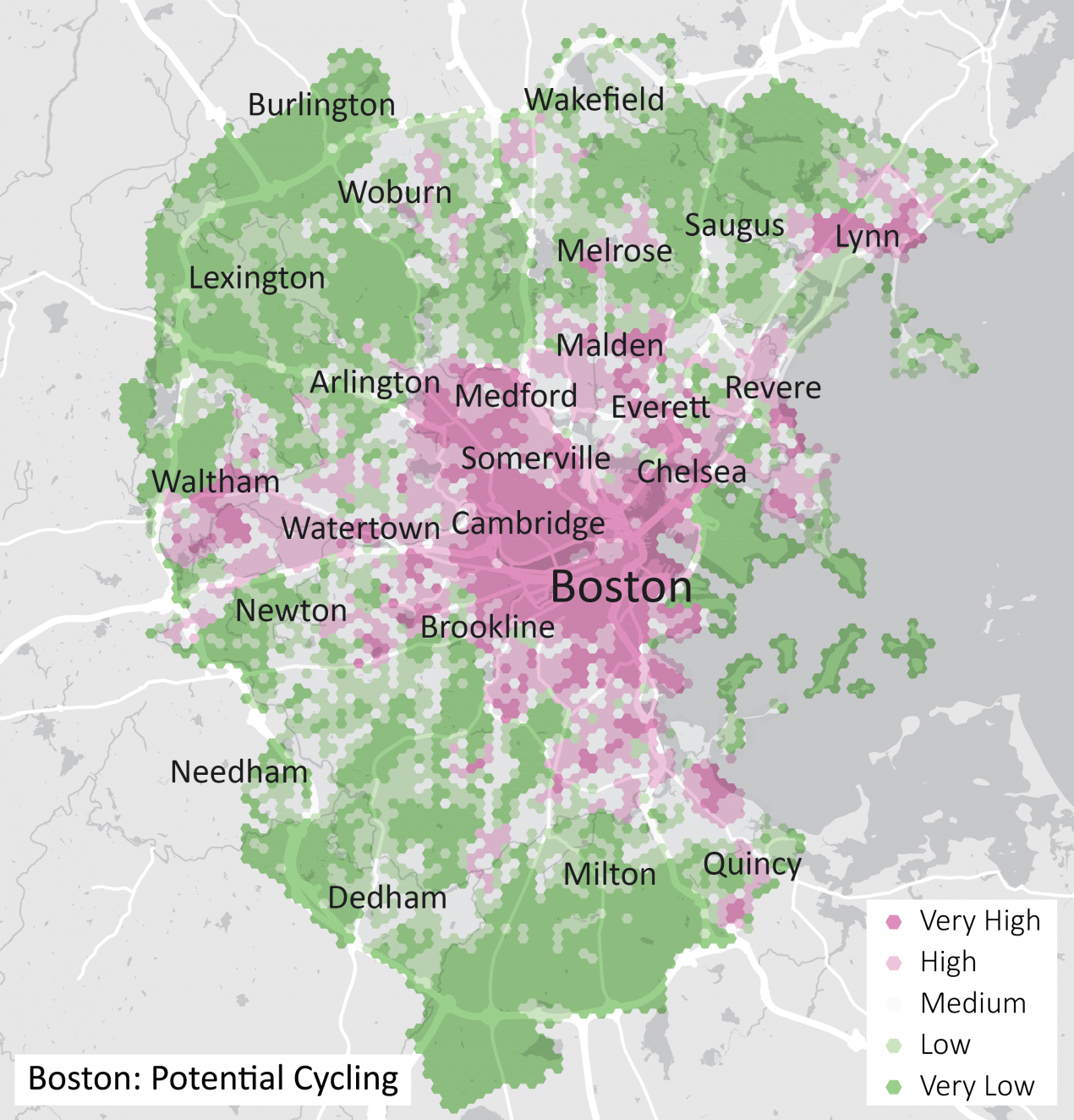 Cycling potential in Boston